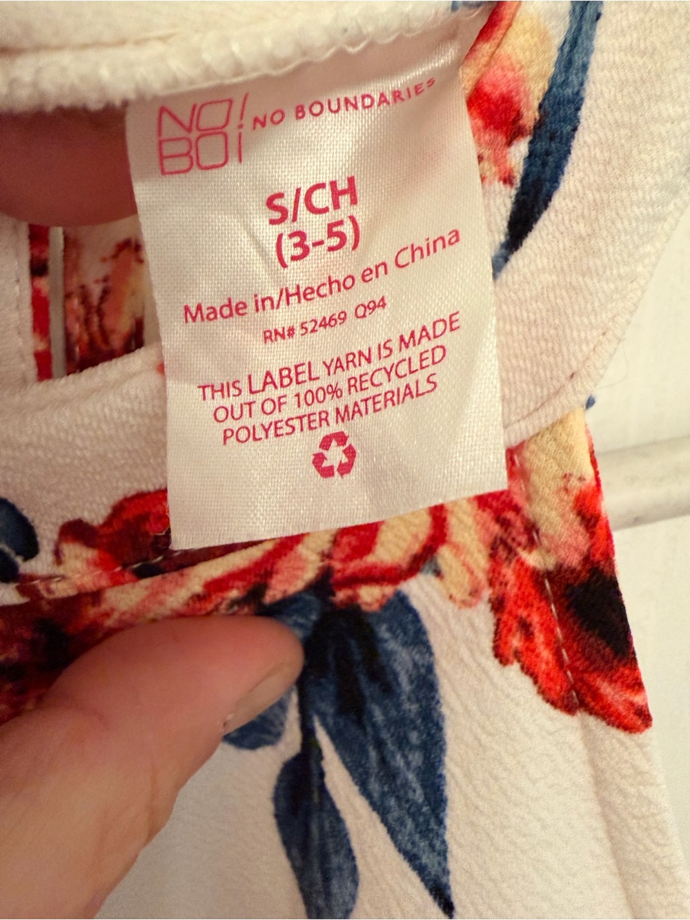 No Boundaries White Midi Dress with Blue & Coral Floral Print - Picture 2 of 3